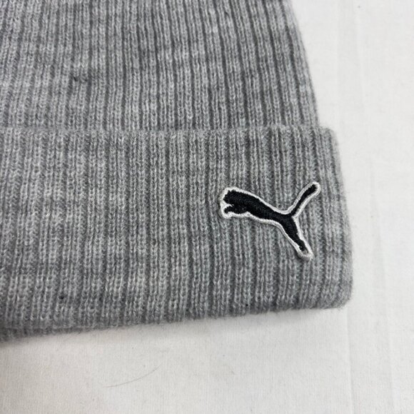 Puma Men's Evercat Fundamental Ribbed-Knit Beanie - Grey One Size - Picture 7 of 7